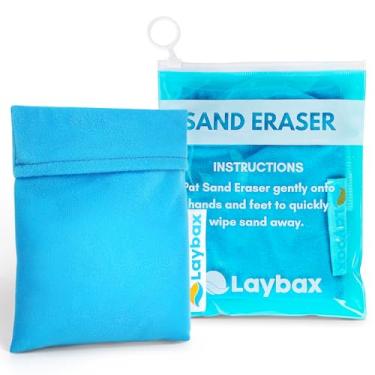 Imagem de Laybax Sand Eraser - Refillable Sand Remover with Elastic Hand Strap for Families on Vacation, Large Size with Sliding Top Resealable Bag & Zipper Pouch, Only 3 Ingredients