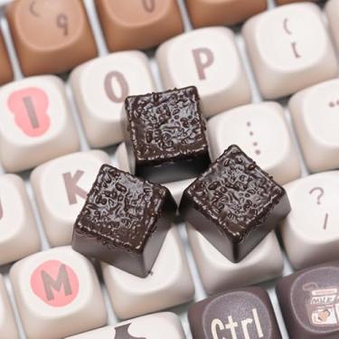 Imagem de ULTRAEQUIP Teclas artesanais em forma de chocolate 1U teclas de resina feitas à mão para teclado mecânico (tipo C)