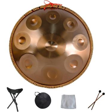 Imagem de Handpan Portátil Hand Pan Steel Tongue Drum 9 10 12 14 Notas Instrumento De Percussão Com Bolsa De Transporte Para Iniciantes Cura Pelo Som, Meditação Pessoal, Silver, 12Notes