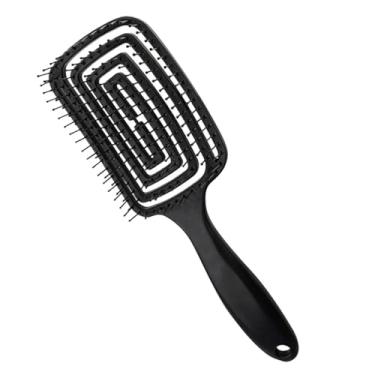 Imagem de Escova desembaraçadora ventilada | Base de nylon aerada | Secagem mais rápida para cabelos cacheados (preto)