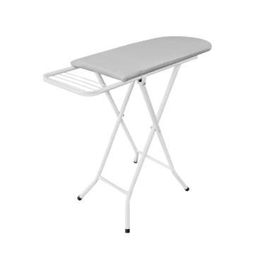 Imagem de Tábua de passar roupa com tecnologia dobrável isolada de 3 camadas e suporte para ferro(Branco)