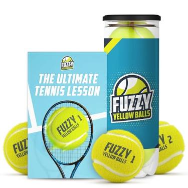 Imagem de Bolas de tênis Fuzzy Yellow Balls com código QR para treinamento "Live Arm" do Dr. Mark Kovacs – Bolas de tênis de grau de torneio certificadas pela ITF – para quadra dura, argila e superfícies internas