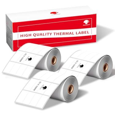 Imagem de Phomemo Etiquetas térmicas - etiquetas adesivas 3 rolos 1280 etiquetas para impressora de etiquetas M110/M100/M220/M221/M108, 3/10.2 cm x 3/20.3 cm (20 x 10 mm), 1280 etiquetas/rolo, para código de