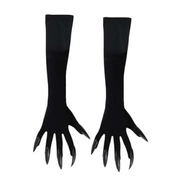 Imagem de simhoa Fantasia de Halloween com luvas e patas, decoração, fantasia de bruxa fantasma para adereços fotográficos, Unha Preta