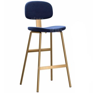 Imagem de Banqueta De Bar 65/75cm Banquetas De Balcão De Cozinha Moderno Estofado De Veludo Para Cozinha, Bistrô, Conjunto De Banquetas De Bar De Móveis De Bar De Café, Blue, 65CM