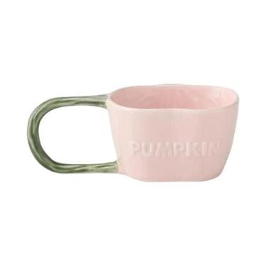 Imagem de Caneca De Cerâmica Com Alça Grande Fofa De 300ml Com Colher Abóbora Ca