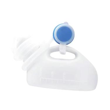 Imagem de FashionCha Garrafa de mictório masculino, 2000ml, à prova de vazamento, portátil, recipiente urinário para pacientes idosos sentados, uso noturno em casa, Mangueira Branca de 2m