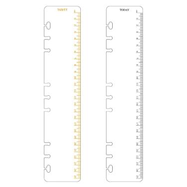Imagem de Pacote com 2 réguas de marcador de página B5 com 9 furos para fichário de plástico para caderno de revistas (gruler, B5)
