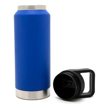 Imagem de Garrafa Térmica Flip Squeeze 1000ml com Alça e Canudo Cor Azul – Esportiva, Portátil e Reutilizável: