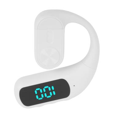 Imagem de EBTOOLS Fone de Ouvido Bluetooth, Fone de Ouvido Sem Fio Bt5.5, Microfone com Cancelamento de Ruído, com Gancho, 180 Mah, Eixo Giratório de 180 Graus, Display Digital, para Trabalho (Branco)