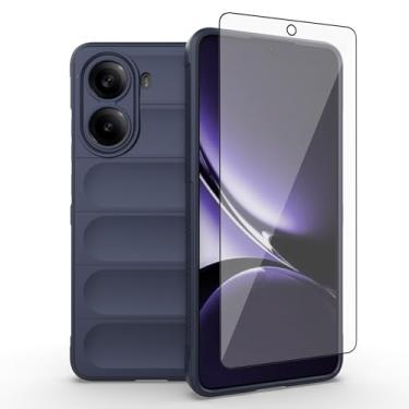 Imagem de Asuwish Capa de telefone para Poco X7 Pro com protetor de tela de vidro temperado e TPU macio fino à prova de choque capa protetora de silicone acessórios Redme 7X mulheres homens meninas meninos azul