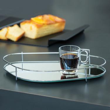 Imagem de Bandeja Hara Fence Orgânica Base Espelhada 41 x 23 Cm