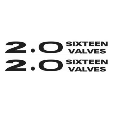 Imagem de Par Adesivos 2.0 Sixteen Valves Capo Pajero Tr4 Em Preto
