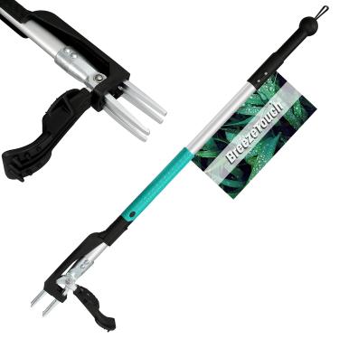 Imagem de Breeze Touch Ferramenta de remoção de ervas daninhas de 99 cm, extrator de ervas daninhas destacável de 4 garras com alça longa ajustável, ferramenta resistente de remoção de ervas daninhas para