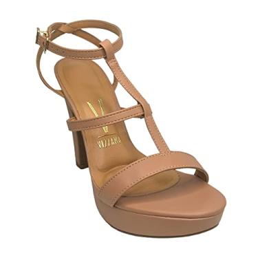 Imagem de Sandália Fem Vizzano Meia-Pata Salto Grosso Nude 6292.249 Tamanho:39;Cor:Nude