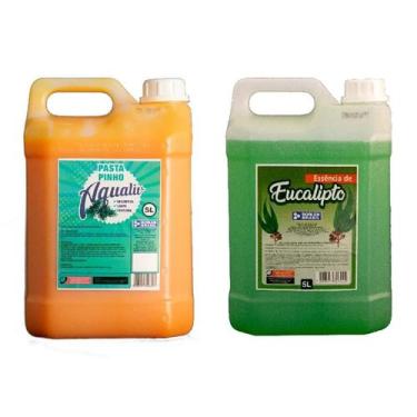 Imagem de Kit Pasta Pinho Aqualiv E Essência Eucalipto Concentrado 5L - Borlen