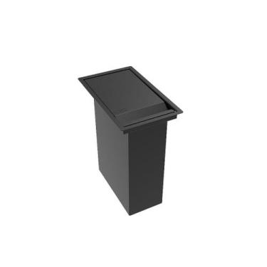 Imagem de Lixeira Retangular De Embutir Bancada Pintada Preto 5,1 L C/ Abertura 