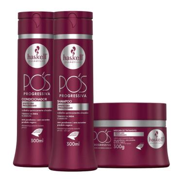 Imagem de Kit Pós Progressiva Haskell Shampoo + Condicionador + Máscara 300ml/g