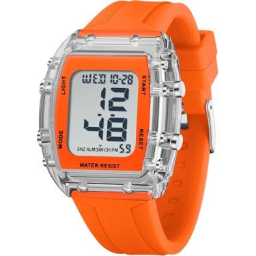 Imagem de findtime Relógio feminino esportivo feminino digital à prova d'água, relógio de pulso militar tático para corrida ao ar livre com alarme LED luminoso cronômetro contagem regressiva para mulheres
