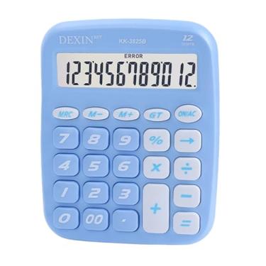 Imagem de Calculadora fofa 12 dígitos LCD LCD Exibir Big Button Candy Candy Desktop Calculator Adequado para a escola de escritório para crianças contador de estudantes (Azul)