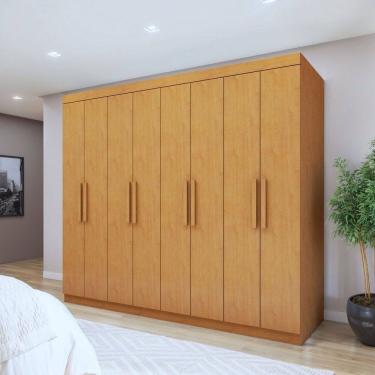 Imagem de Guarda-roupa Casal 8 Portas 4 Gavetas Andara Soft Amêndoa Clean