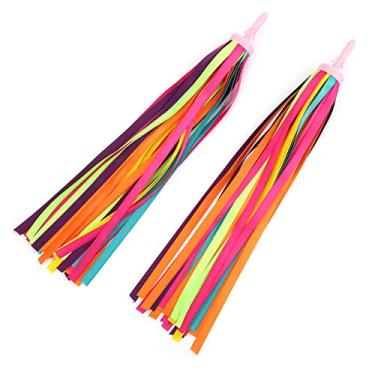 Imagem de Fafeicy 32 Fios Bike Guidão Streamers Fitações Coloridas de Borla 0,9oz para Crianças Triciclos e Scooters Dançarietas de Dança de Acessórios (Colori)