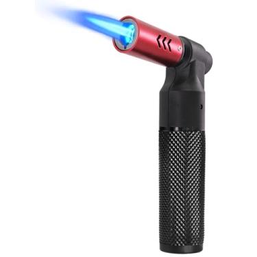 Imagem de Luxgaze Isqueiros de tocha de butano, recarregáveis, de chama de jato, portátil, mini recarregáveis, à prova de vento, para acampamento, cozimento, solda, cozinha, soldagem, churrasqueira, (gás não