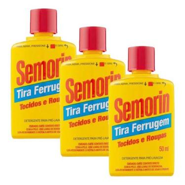 Imagem de Tira Manchas Detergente Anti Ferrugem Semorin Kit 3