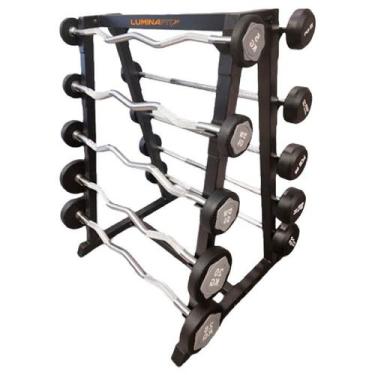 Imagem de Kit Barras Reta e W com Suporte 5kg a 25kg LuminaFit LT6301