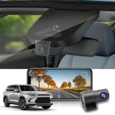 Imagem de Fitcamx Câmera frontal 4K + traseira 1080P para Toyota Grand Highlander XLE Limited Platinum (AS10), visual OEM, vídeo HD duplo, gravação em loop, conexão WiFi e aplicativo, sensor de gravidade, fácil