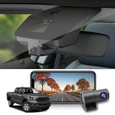 Imagem de Fitcamx Câmera de painel frontal 2K + traseira 1080P se adapta para Ford Ranger 2019-2023 XL XLT Lariat (sensor de chuva), estilo de fábrica OEM, vídeo HD duplo, Wi-Fi e aplicativo, gravação em loop