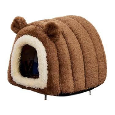 Imagem de IEUDNS Cama para Hamster, Casa Quente E Antiderrapante, para Porquinhos-da-índia, Rato, Ouriço, Chinchila, Acessórios para Gaiola de Hamster, Marrom