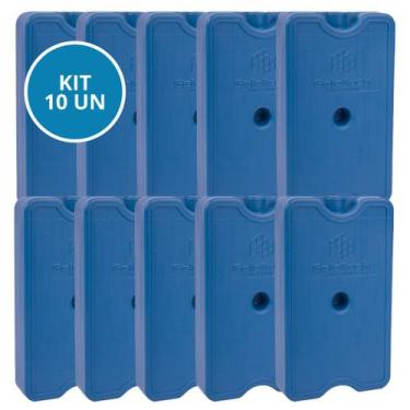 Imagem de Kit 10 Gelo Placa Gel Artificial Reutilizável Rígido 500ml - Gelotech