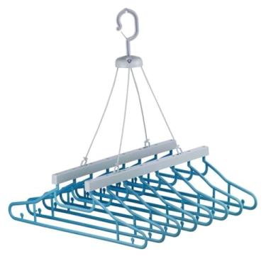 Imagem de Varal Cabideiro 8 Cabides Retrátil Pratico Resistente Multiuso Compacto