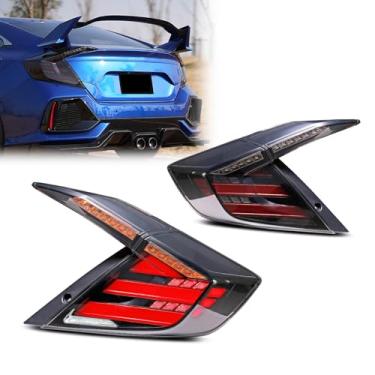 Imagem de Novo acessório compatível com Honda Civic 2016-2021 Sedan 10ª geração de luzes traseiras LED completas com sequencial sequencial conjunto de lâmpadas traseiras de animação dinâmica (não serve para