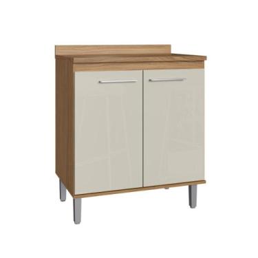 Imagem de Balcão para cooktop 80cm 2 portas Gaia Naturalle Cristalo Cristalo Dec