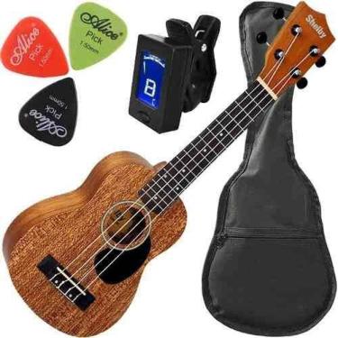 Imagem de Kit Ukulele Soprano Su21M Acústico Mogno Com Escudo Shelby
