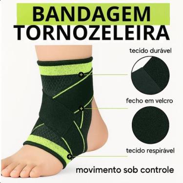 Imagem de Tornozeleira Compressão Para Recuperação Ajustável Ortopédica - FAZA