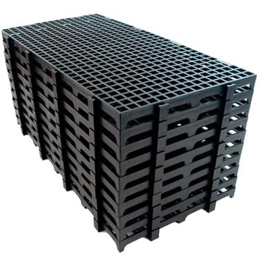 Imagem de Kit 10 Peças Palete Pallet Estrado Piso Plastico 25x50x2,8cm Antiderrapante Robusto Super Reforçado