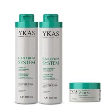 Imagem de Ykas Equilibrium System Shampoo + Condicionador 1L + Máscara 250g