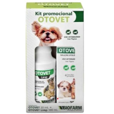 Imagem de Dor de Ouvido em Cachorro e Gato - Kit Otovet- Limpeza e tratamento - 