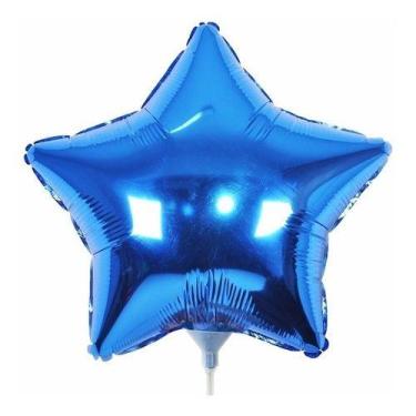 Imagem de Balao Estrela metalizado 10 Festa Aniversario Eventos - Crgfestas, Azu