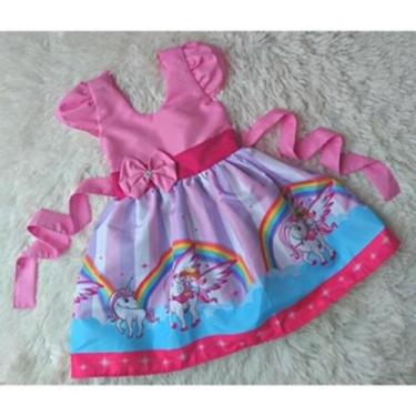 Imagem de Vestido Infantil Temático Simples Unicórnio Baby - EDYNHOKIDS, 01 ANO 