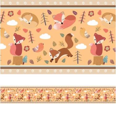 Imagem de Faixa de Parede para Quarto de Bebê Raposinha 3mx15cm - Quartinhos