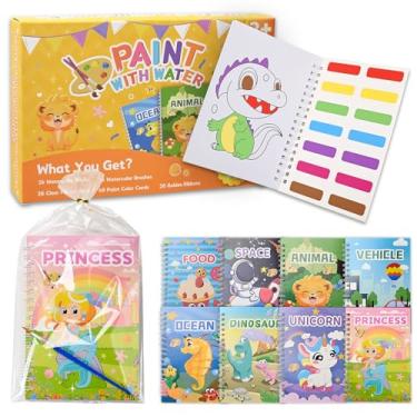 Imagem de Bondream 24 livros de colorir em água para lembrancinhas de festa infantil, livros de colorir para crianças de 4 a 8 anos, bolsa de presente de aniversário, Natal, kit de artesanato, presente de