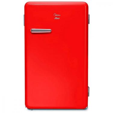 Imagem de Frigobar Midea 95L Retrô Gela Rápido Prateleiras de Vidro 127V Vermelho - MRV10V1