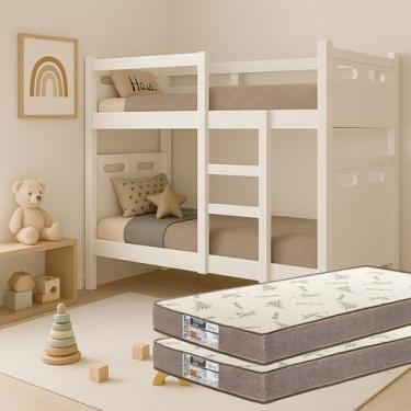 Imagem de Beliche ou 2 Camas Solteiro com 02 Colchões Confortáveis Estrutura Ref