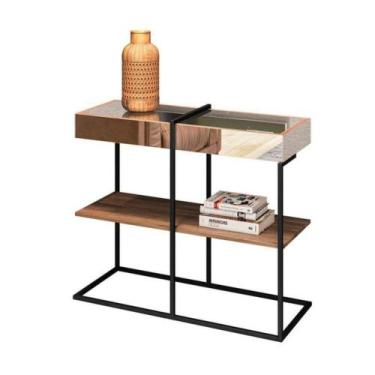 Imagem de Aparador Decorativo Com Espelho Aurora Demolição Preto - Black House D