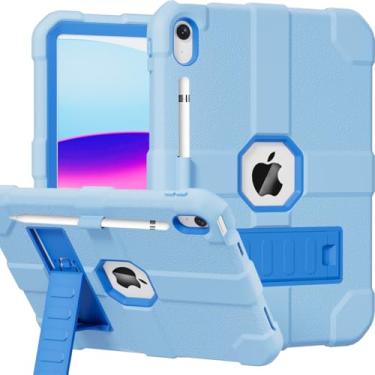Imagem de Stweap Capa para iPad (A16) 11ª geração 11 polegadas 2025/iPad 10ª geração 10,9 polegadas 2022, capa protetora resistente [suporte de lápis embutido] para iPad 11/10 geração (azul claro)