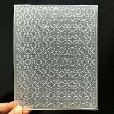 Imagem de Pasta em relevo de plástico 3D 4,76 x 6,5 cm, textura padrão de corrente ondulada para fazer cartões, faça você mesmo, scrapbook, papel, artesanato, artesanato, scrapbook, artes, suprimentos